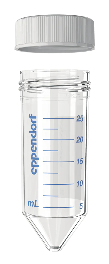 艾本德Eppendorf Conical Tubes 25 mL 帶螺旋蓋, 25 mL, 無菌、無熱原, 無RNase和DNase, 無DNA, 無色, 200 個(gè) (8 包 × 25 個(gè))
